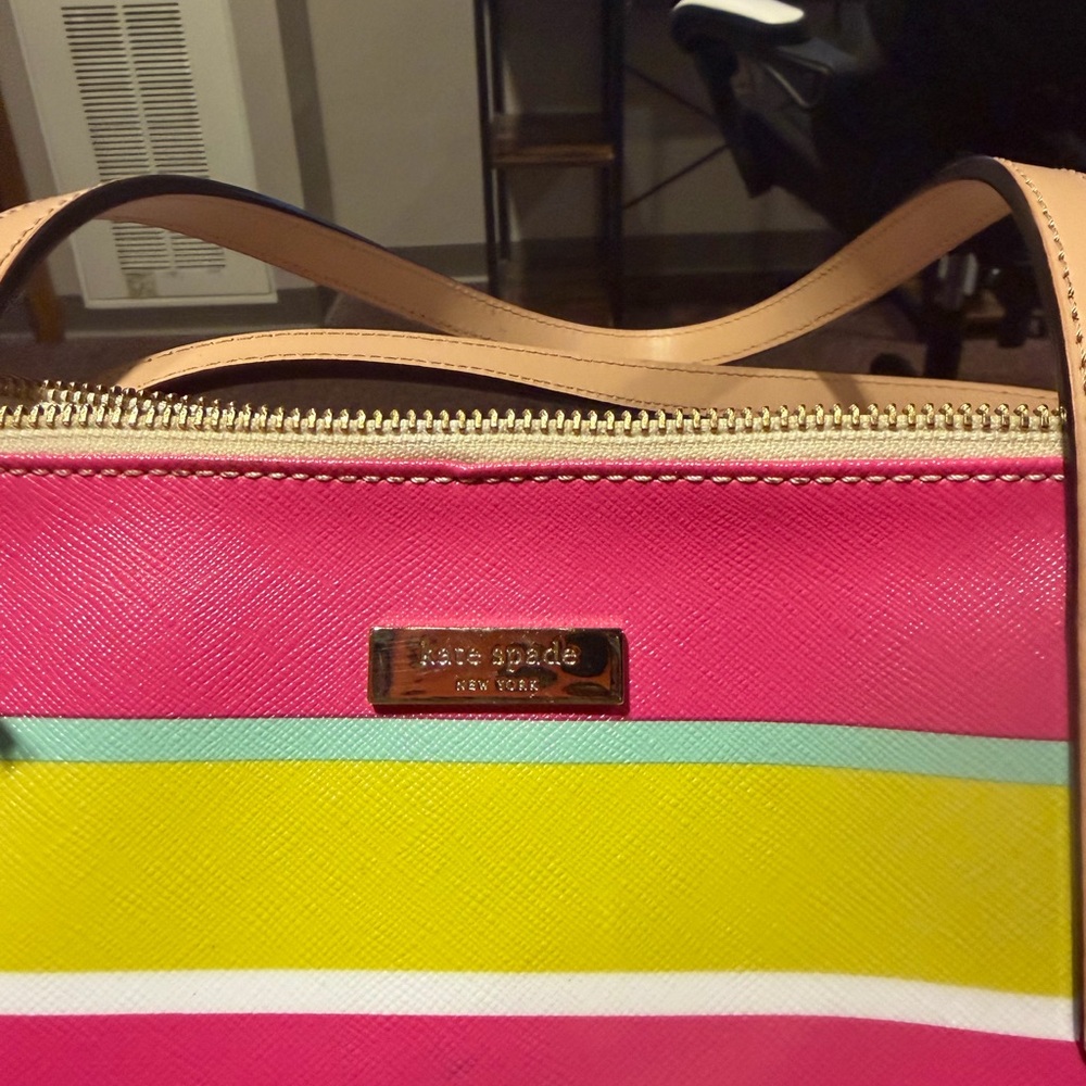 NWT Kate Spade Vibrant Multicolor Striped Tote/Diaper Bag - Picture 2 of 4